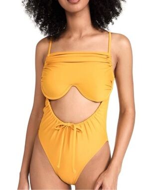 NEW ANDREA IYAMAH YELLOW ONE-PIECE SWIMSUIT
